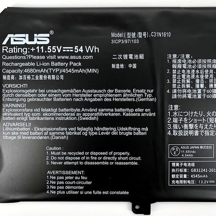 11.55V 54Wh Genuine C31N1610 Battery for Asus ZenBook UX330 UX330U Series