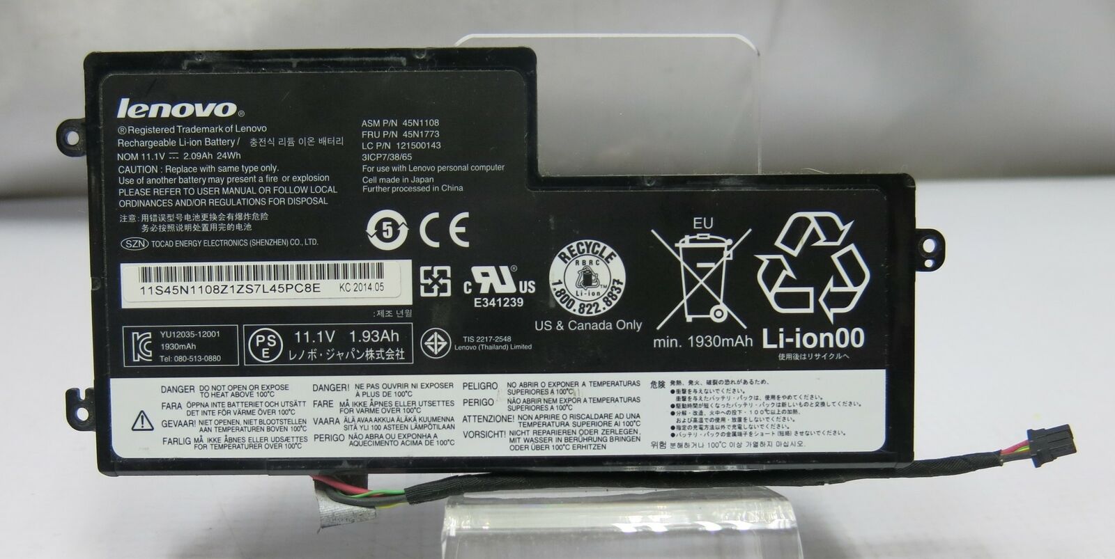 45N1108 Replacement Battery For Lenovo ThinkPad T440 T450 X240 X250 - 24Wh 3-Cell