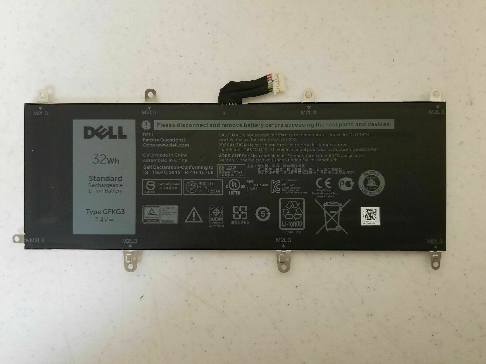 Dell GFKG3 VN25R Laptop Battery For Dell Venue 10 Pro 50560, Venue 10 Pro 5056