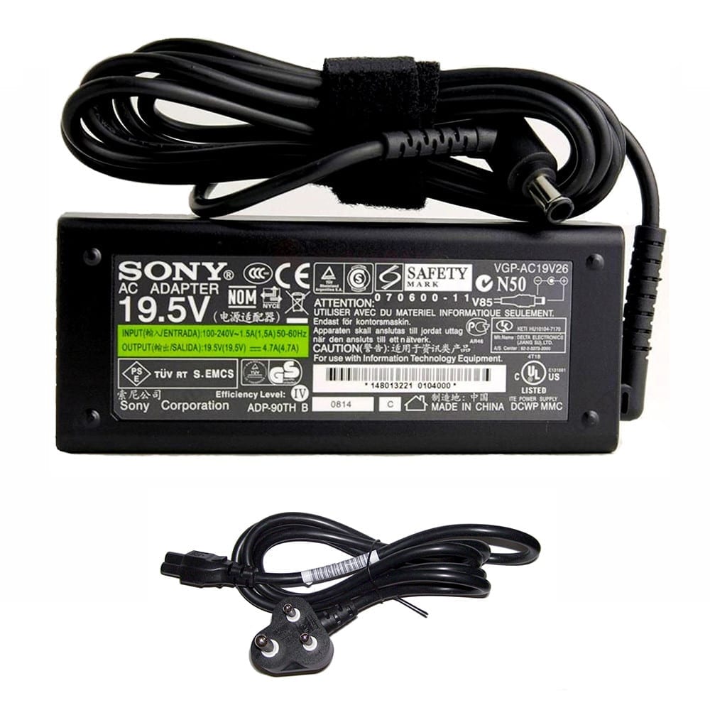 19.5V 4.7A 92W AC DC Power Adapter compatible with Sony VGP-AC19V32 VGP-AC19V35 VGP-AC19V36 with Power cord